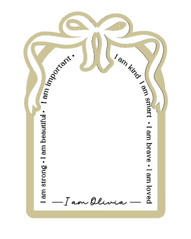 Personalised Daily Affirmation Mirror - Wide Bow