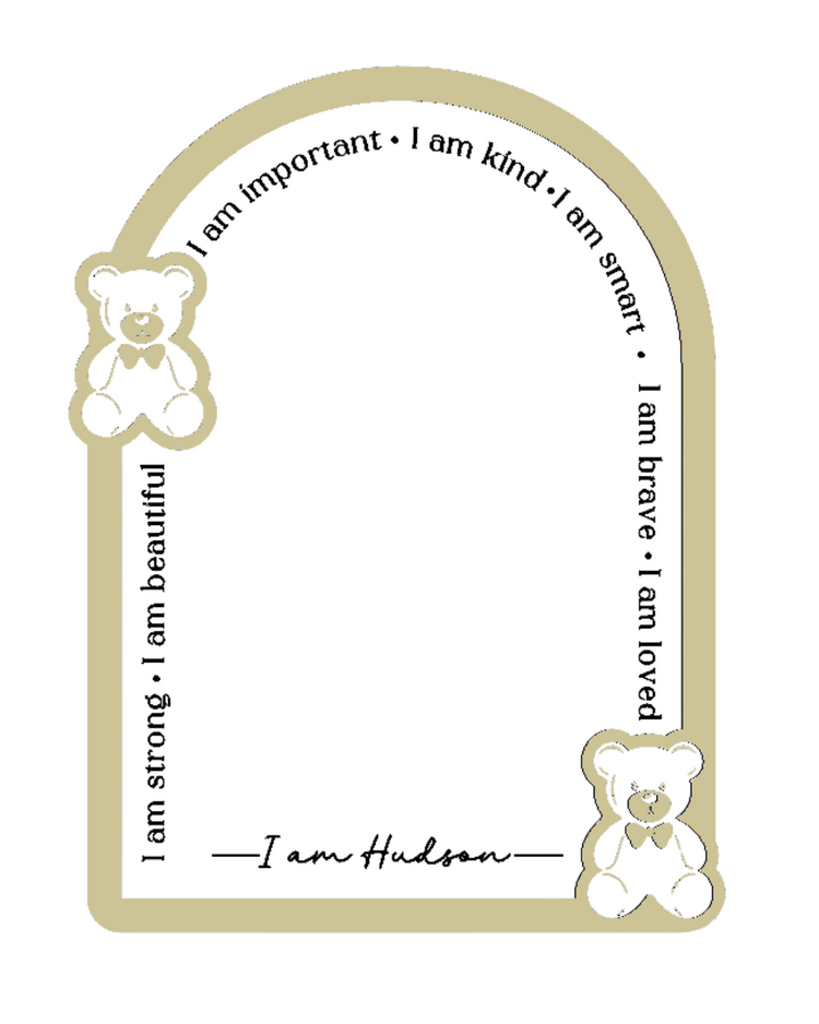 Personalised Daily Affirmation Mirror - Teddy Bears