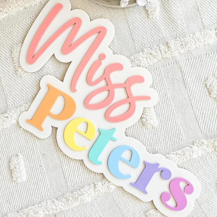 Teacher layered acrylic name plaque