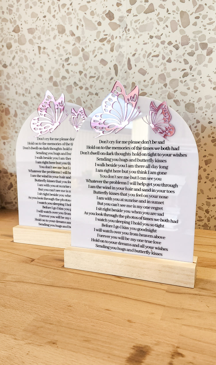 Butterfly kisses Plaque