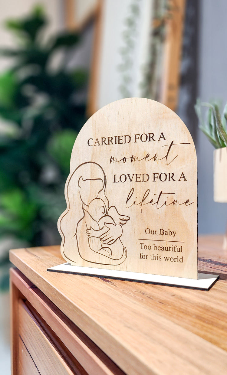 Carried for a moment - memorial plaque
