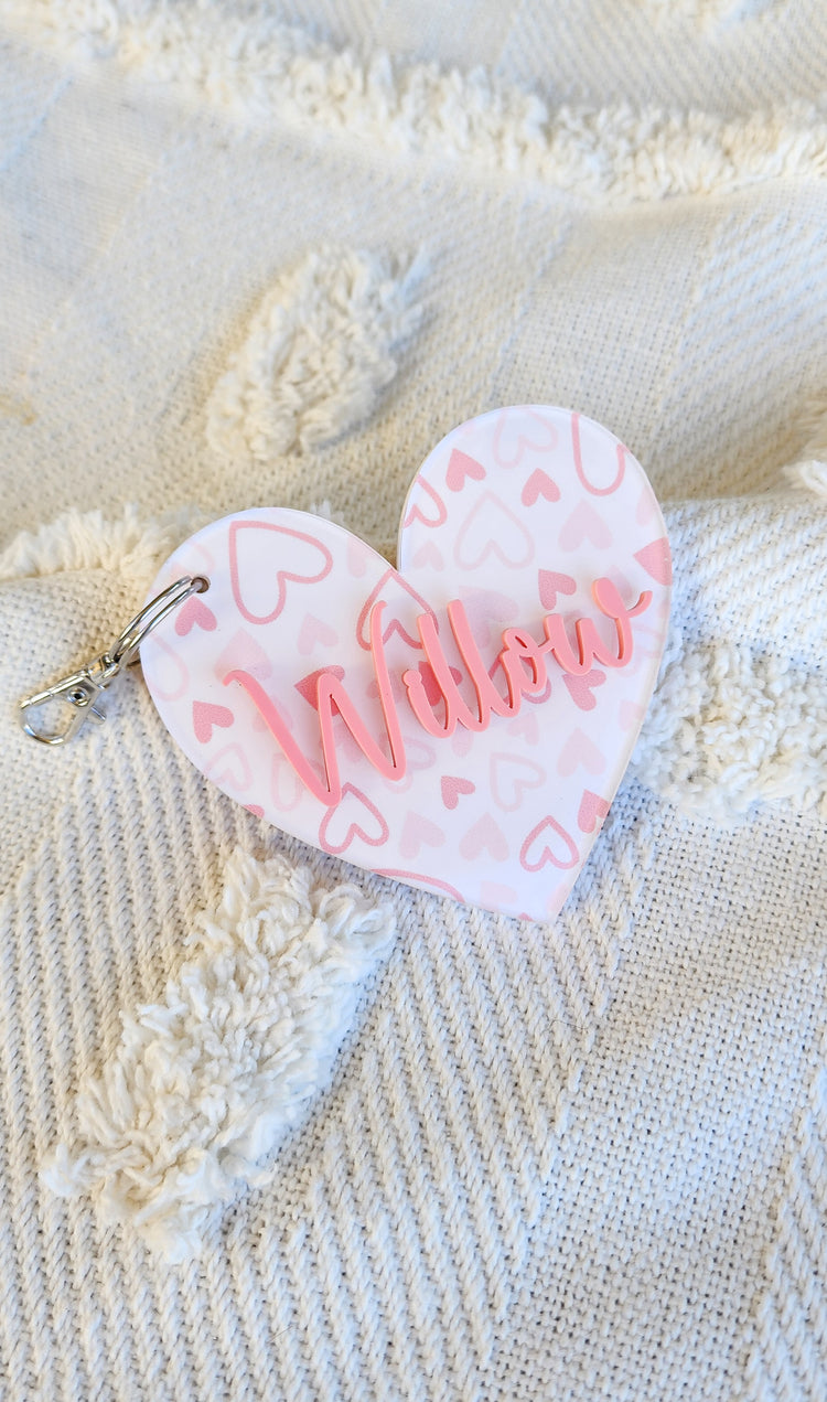 Printed Acrylic Heart Keychain