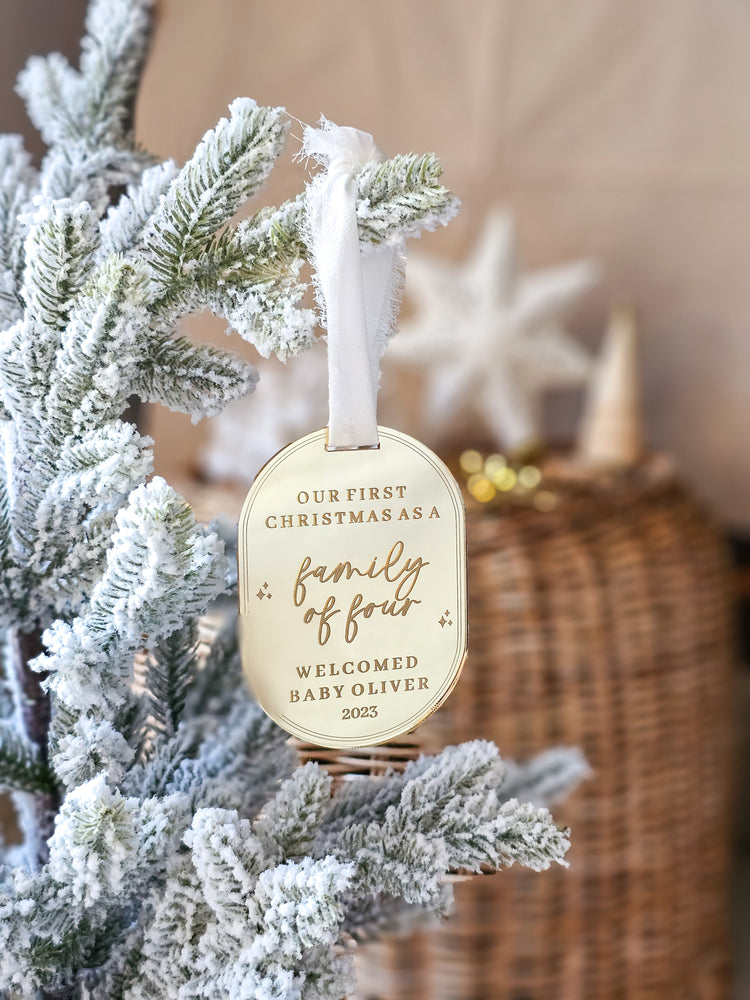 First Christmas as family of... oval ornament