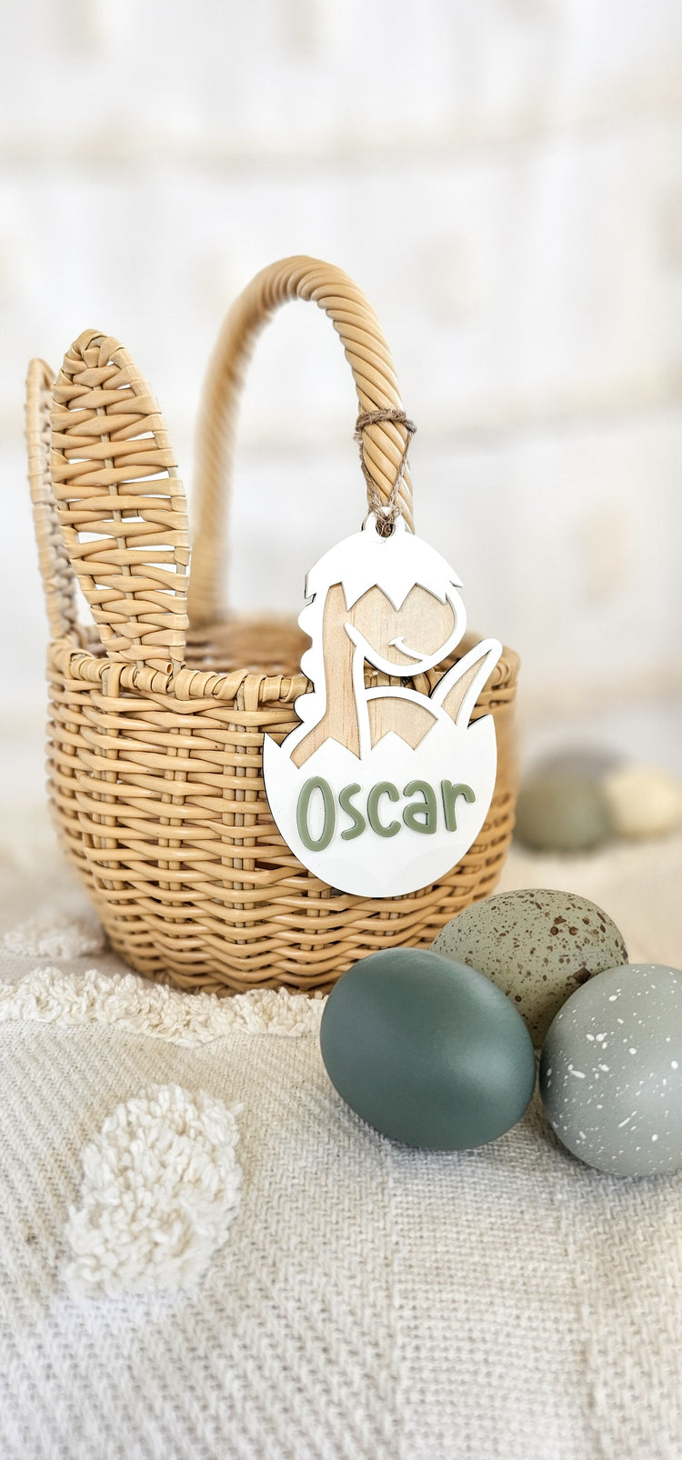 Dinosaur Egg Easter Acrylic Tag