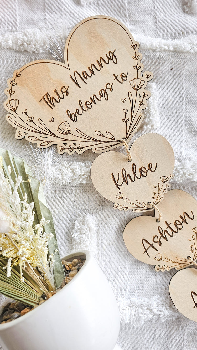 Floral Heart Children Hanger - SMALLER HEART ONLY