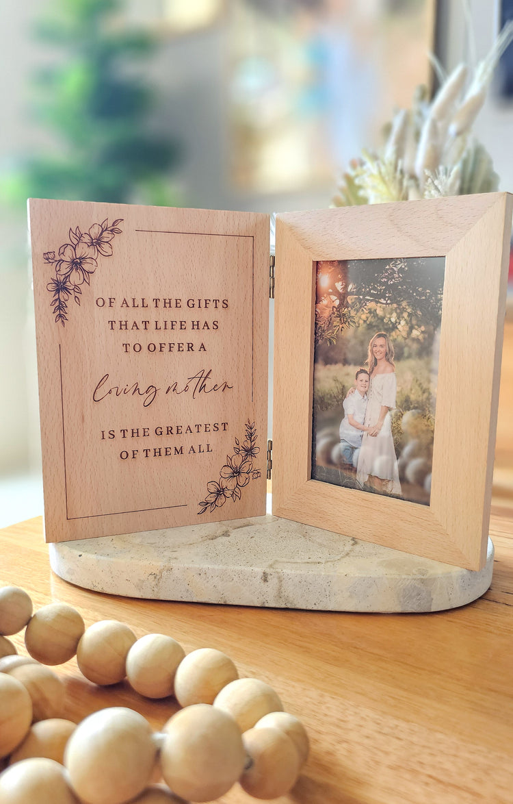 Mother's Day Timber Book Frame - Multiple Designs