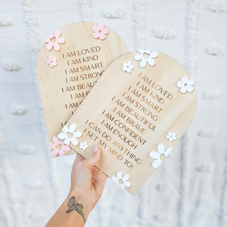 Affirmation Plaque - Daisies