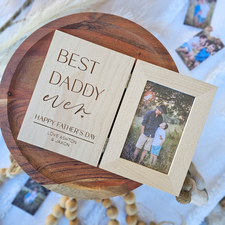 Solid Timber Photo Book Frame - Father's Day - multiple designs