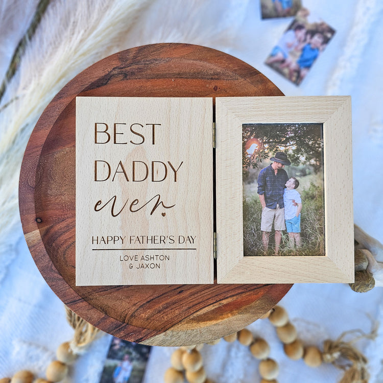 Solid Timber Photo Book Frame - Father's Day - multiple designs
