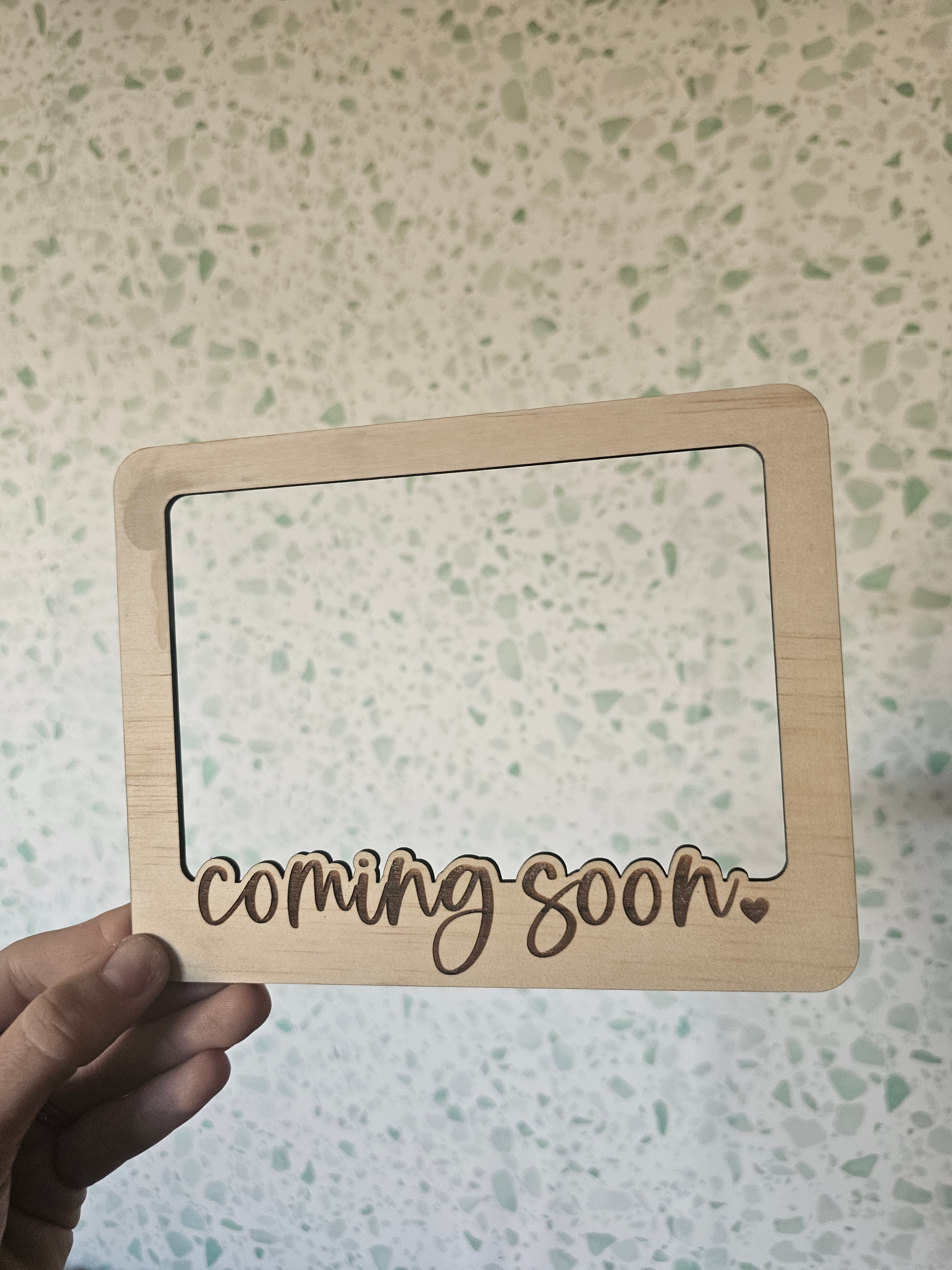 Coming soon pregnancy picture frame Love, Abby