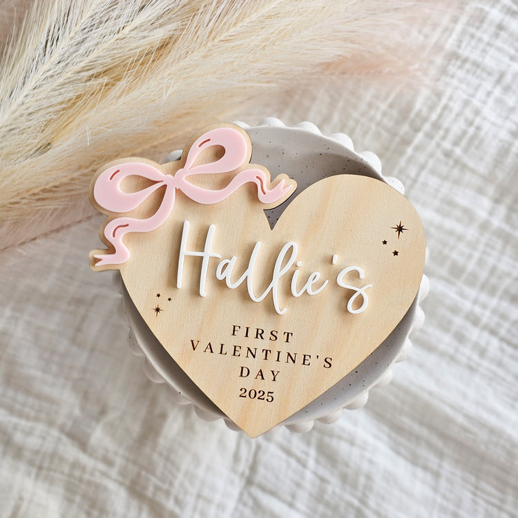 First Valentines Day Timber Plaque