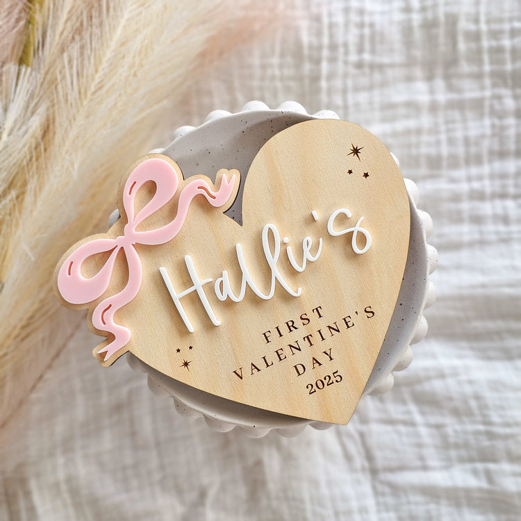 First Valentines Day Timber Plaque