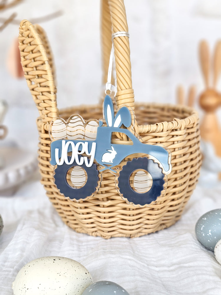 Easter Bunny Monster Truck Acrylic Tag