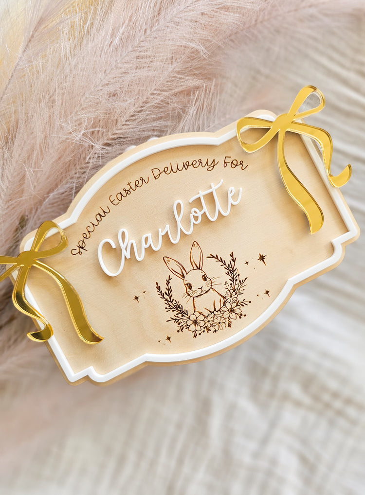 Easter Crate PLAQUE ONLY | Bunny Bows
