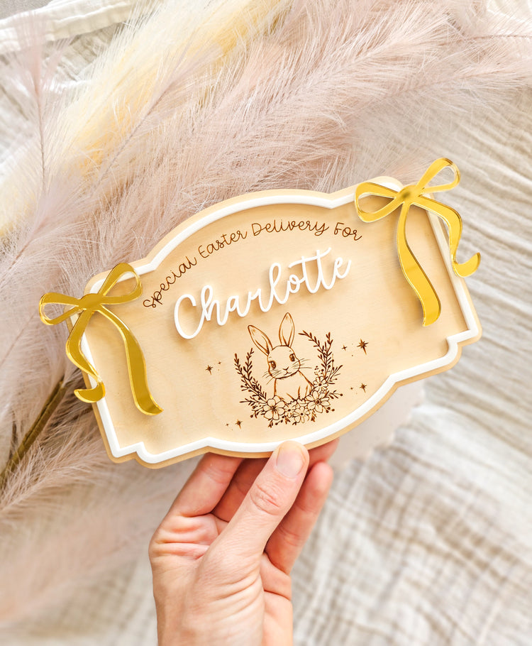 Easter Crate PLAQUE ONLY | Bunny Bows