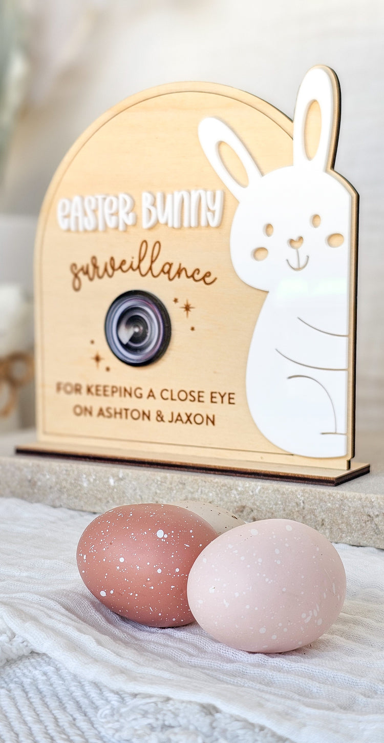 Easter Bunny Surveillance Cam Stand