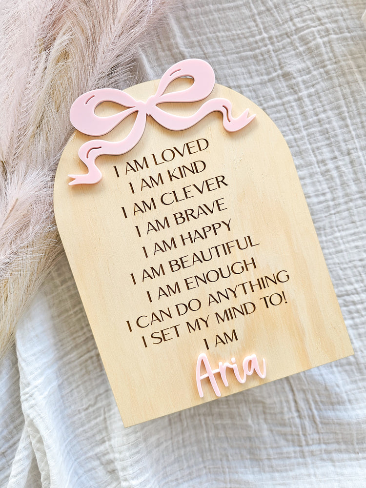 Affirmation Plaque - Bow