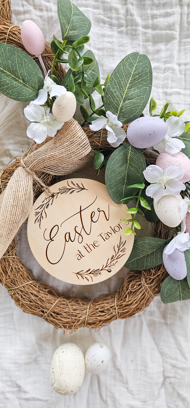 Easter Bunny Floral Wreath