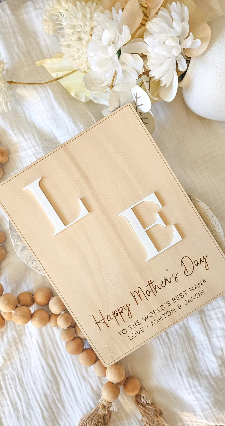 Mother's Day Handprint Plaque - LOVE
