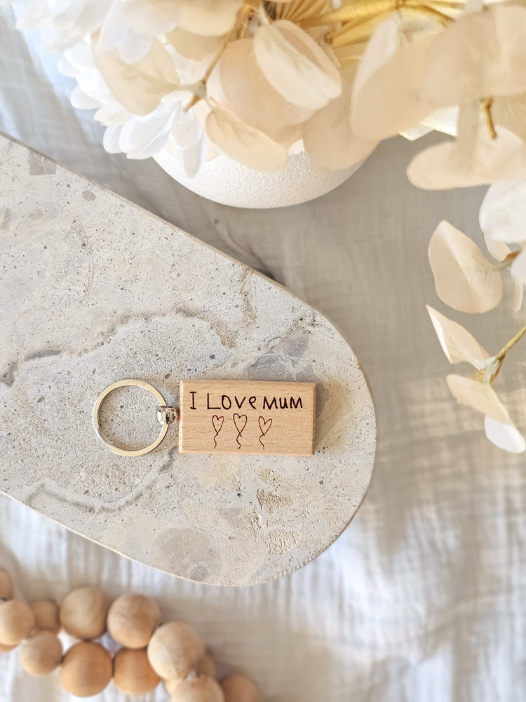 Custom Handwriting Timber Keyring