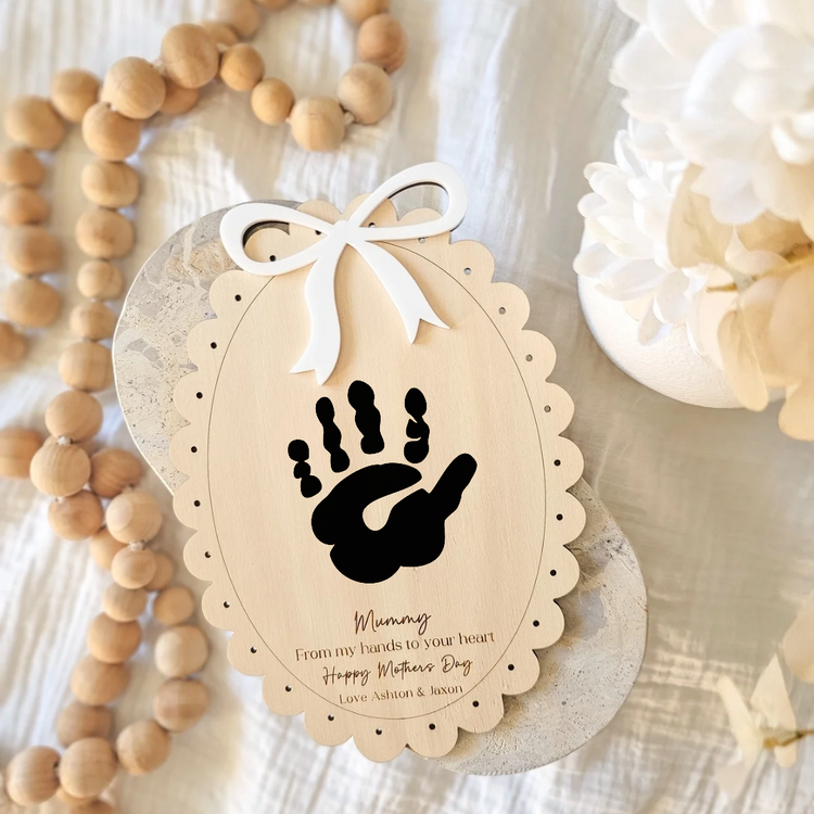 Mother's Day Handprint Plaque - Bow