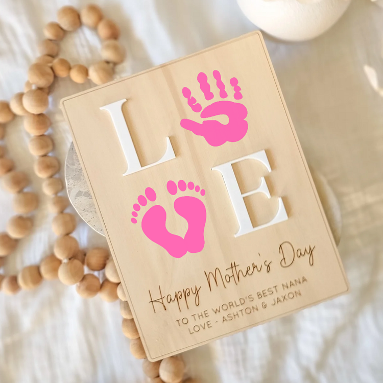 Mother's Day Handprint Plaque - LOVE