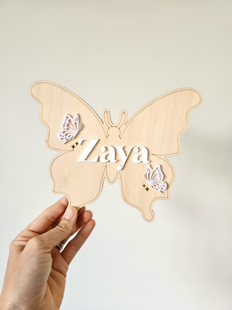 Butterfly announcement plaque