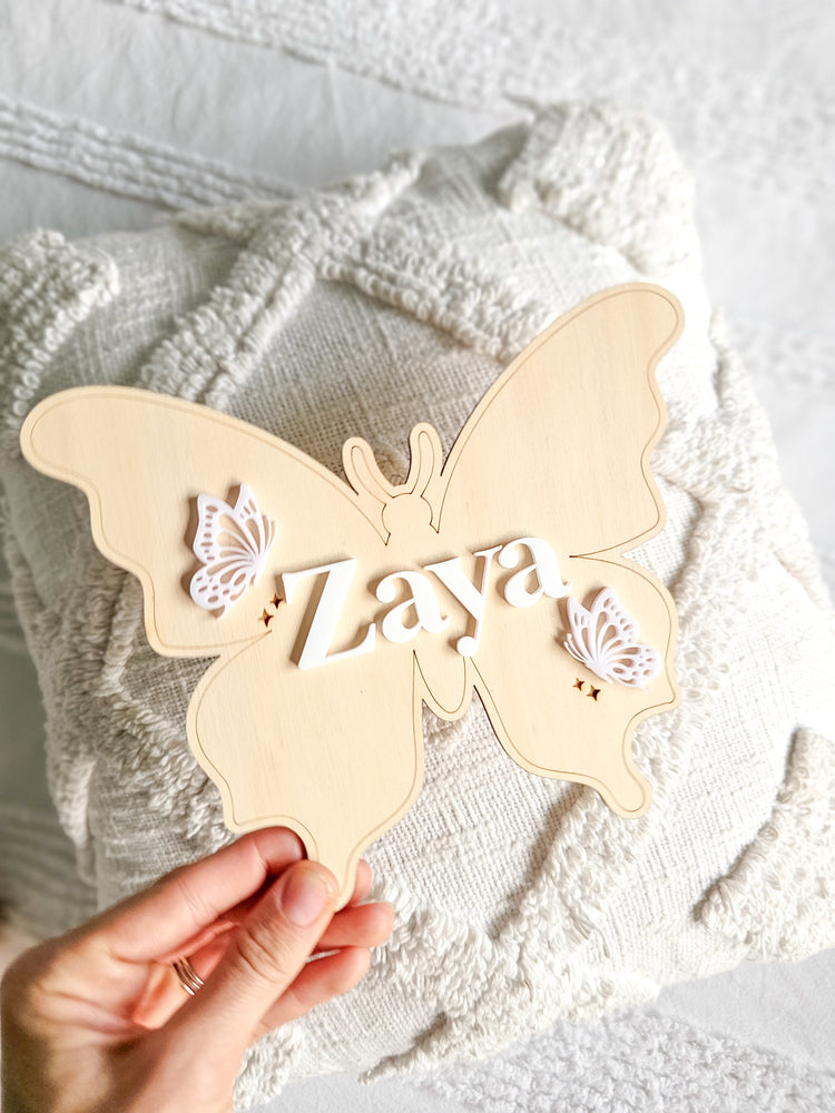 Butterfly announcement plaque