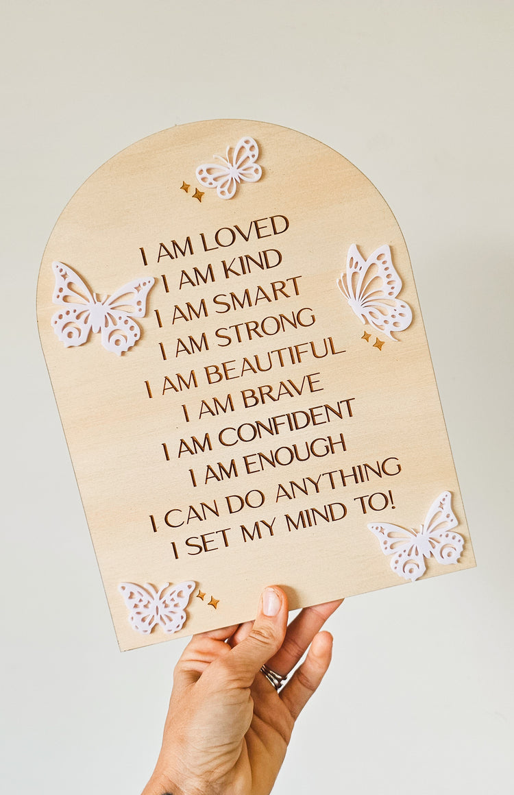 Affirmation plaque - Butterflies