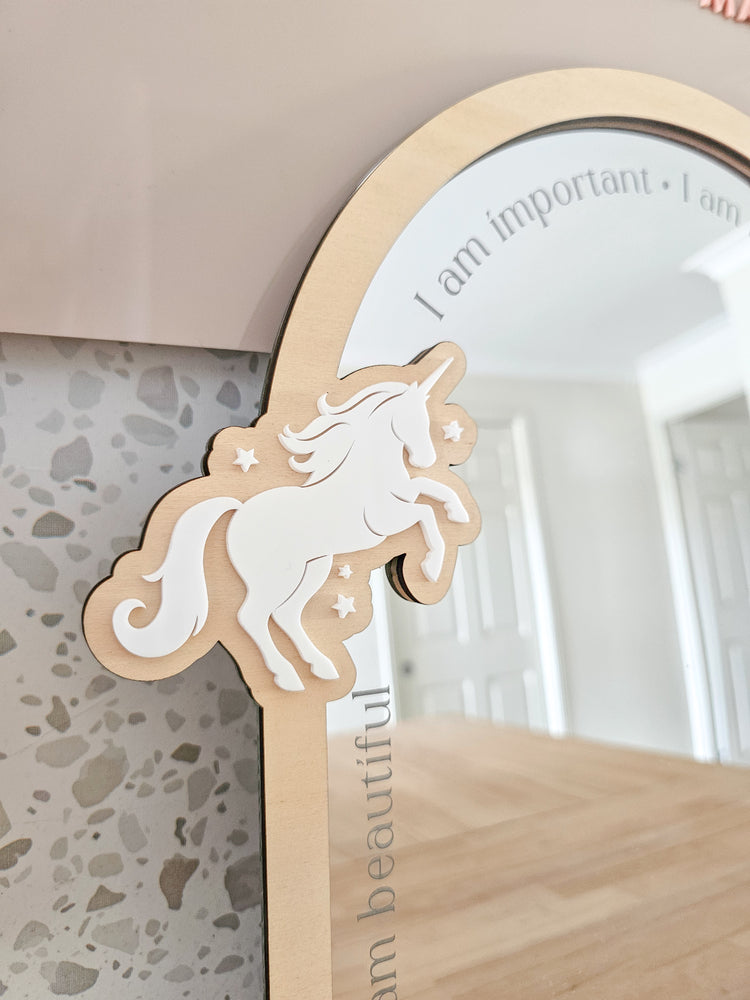 Personalised Daily Affirmation Mirror - Unicorns