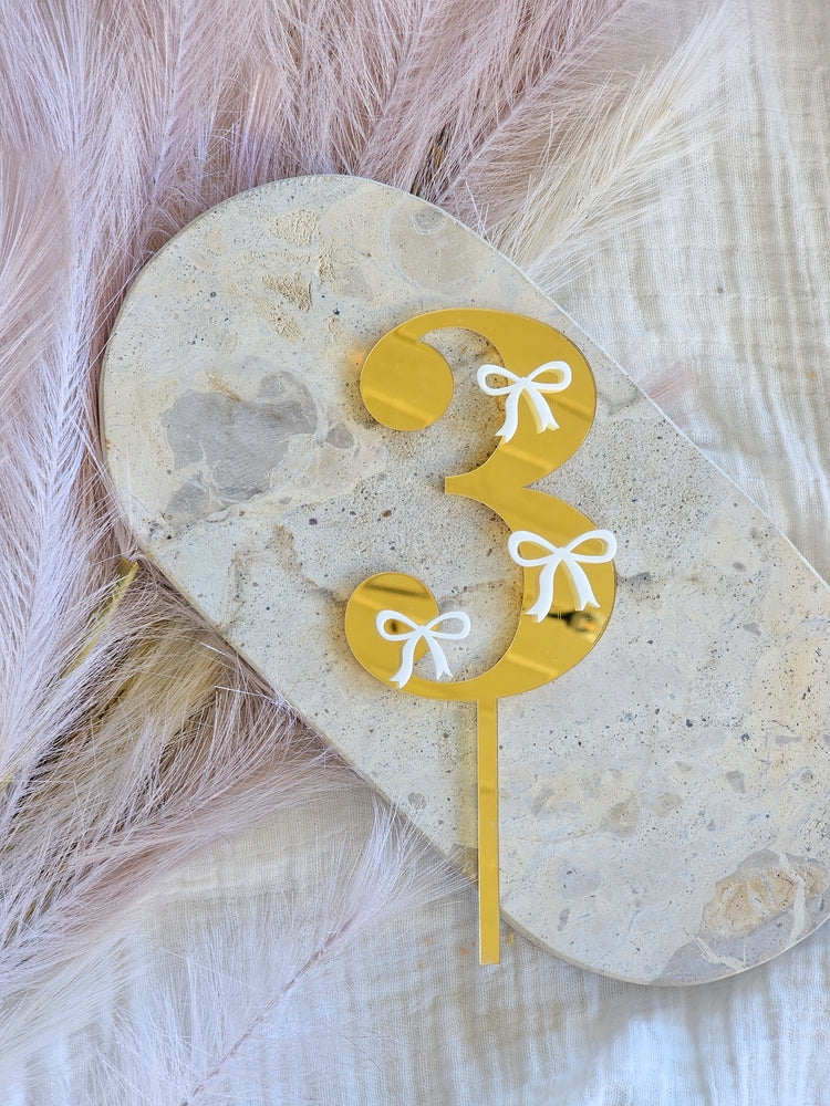 Number Cake Topper - Little Bows