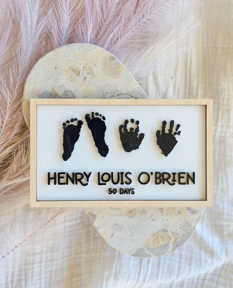 Newborn Hand/Footprint Personalised Plaque