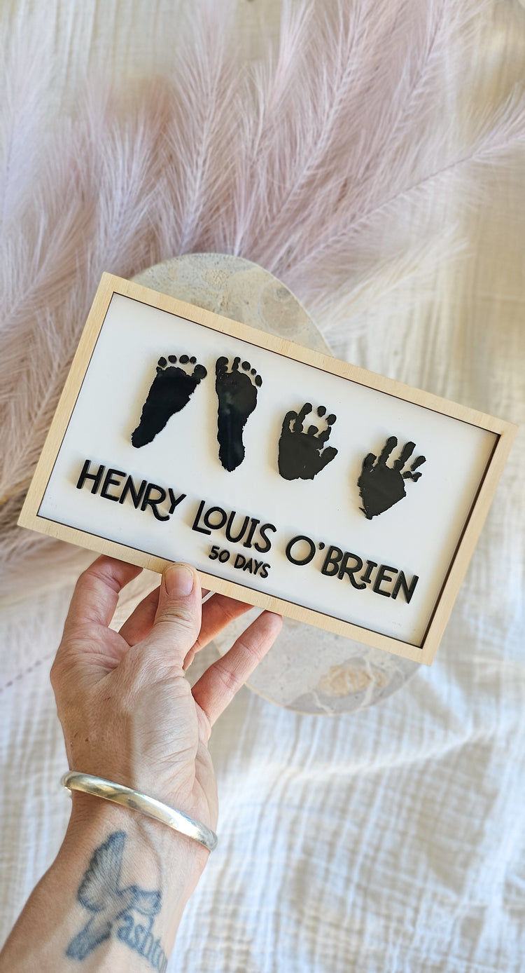 Newborn Hand/Footprint Personalised Plaque