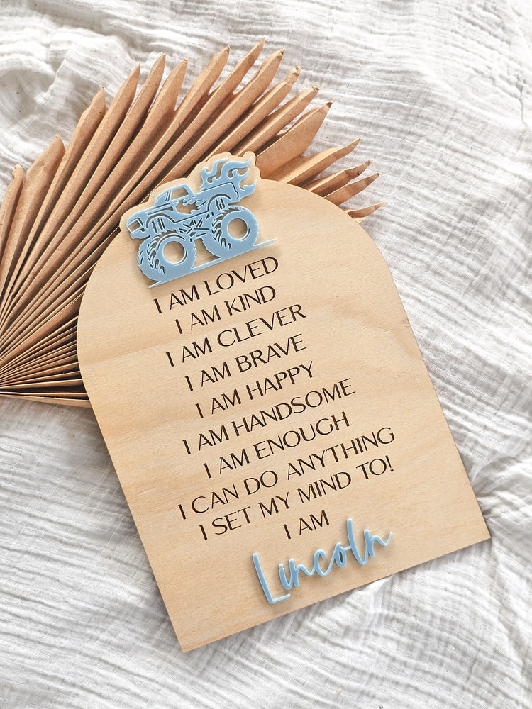 Affirmation Plaque - Monster Truck