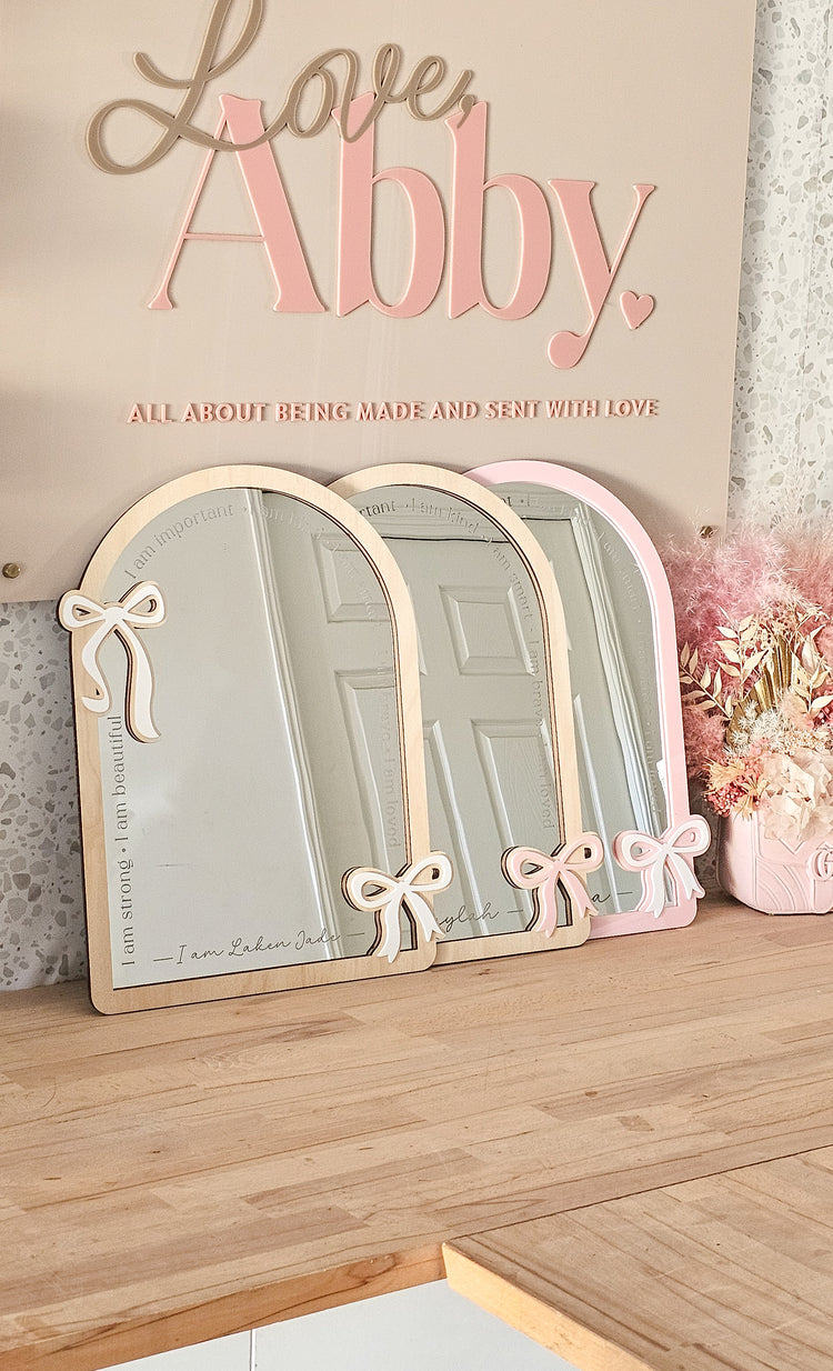 Personalised Daily Affirmation Mirror - Bow