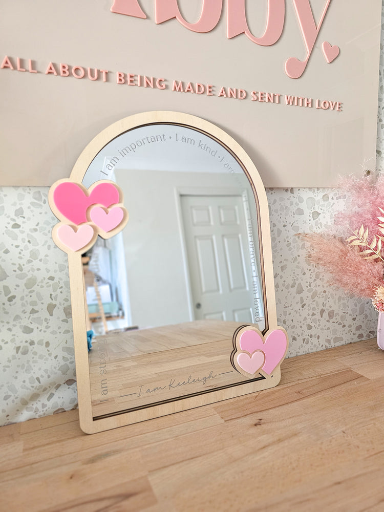 Personalised Daily Affirmation Mirror - Hearts