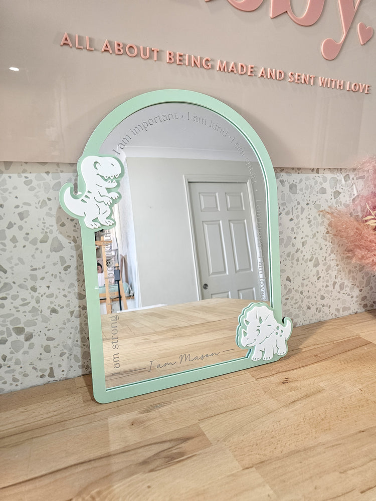 Personalised Daily Affirmation Mirror - Dinosaurs