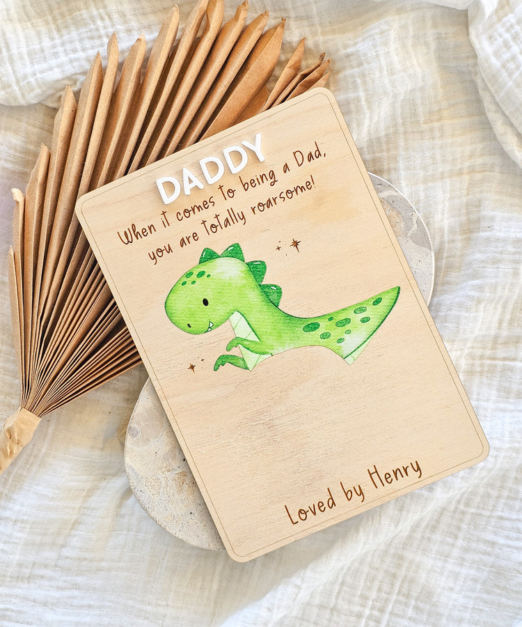 Father's Day Printed Handprint Sign - Dinosaur