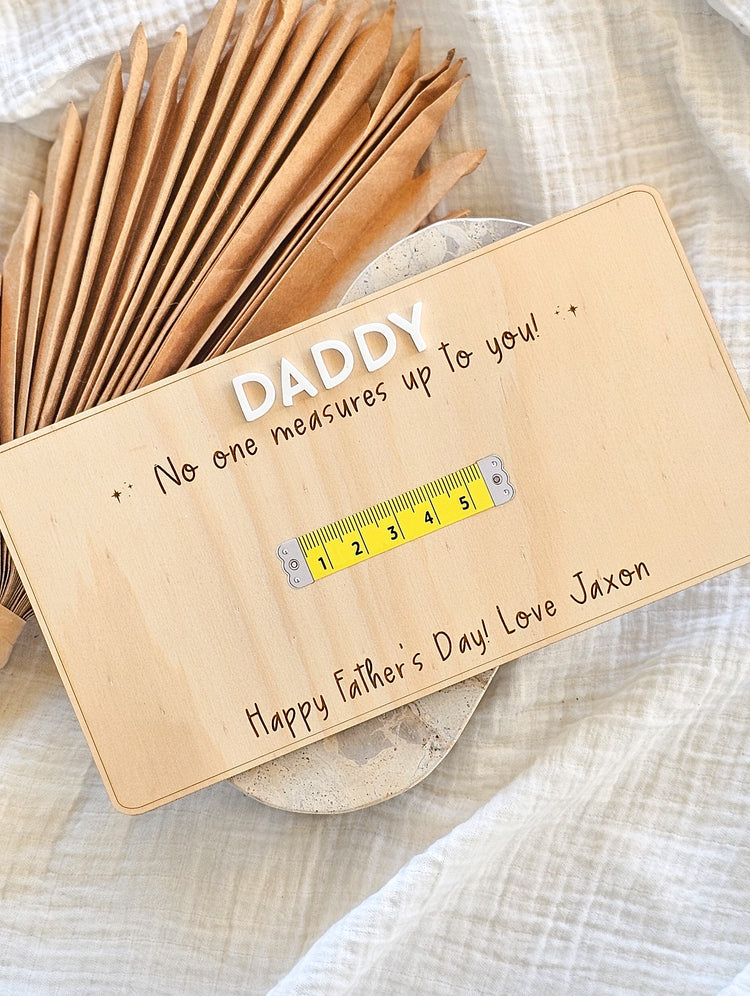 Father's Day Printed Handprint Sign - Tape Measure