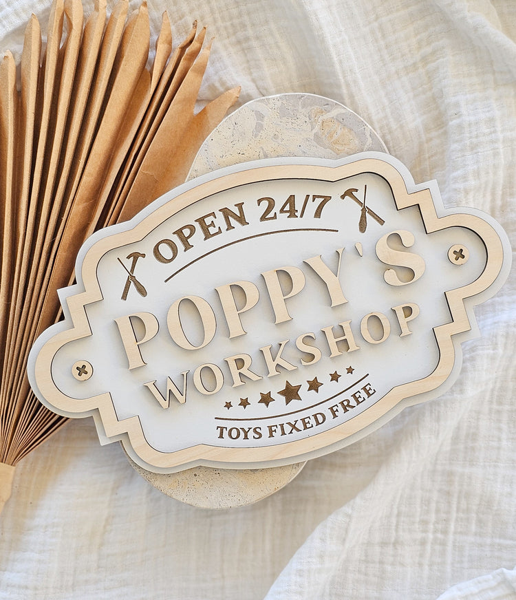 Father's Day Workshop Sign - Toys fixed free