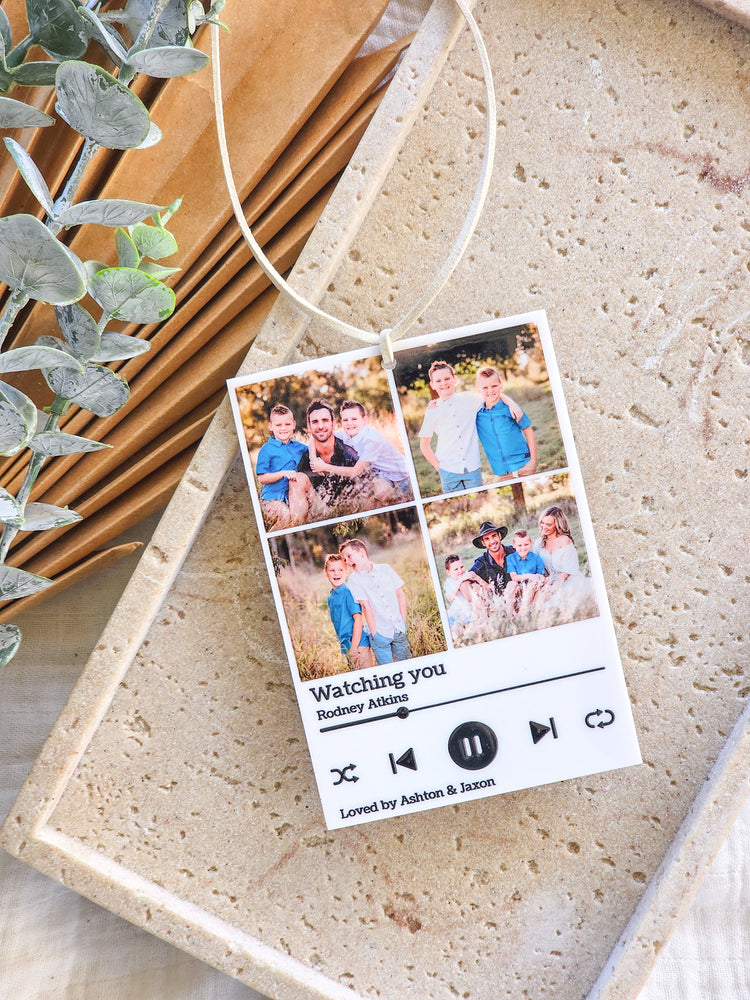 Spotify Song with Photo Collage Car Hanger