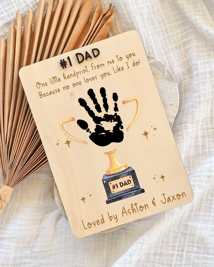 Father's Day Printed Handprint Sign - Trophy