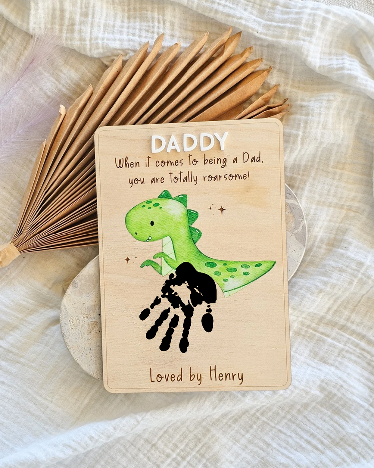 Father's Day Printed Handprint Sign - Dinosaur