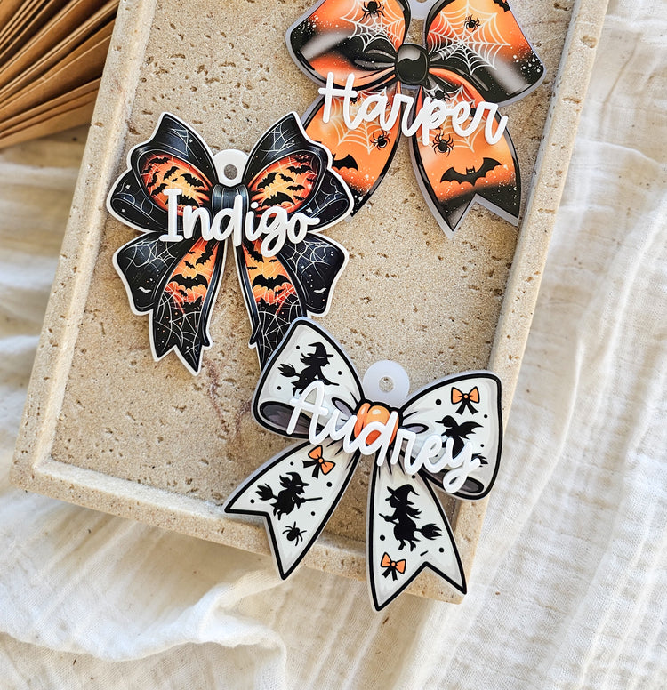 Halloween Bow UV Printed Tag - Multiple Designs