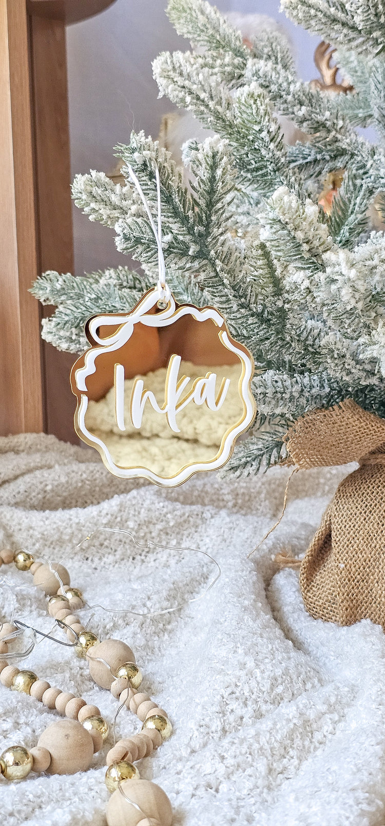 Wavy Bow Christmas Ornament