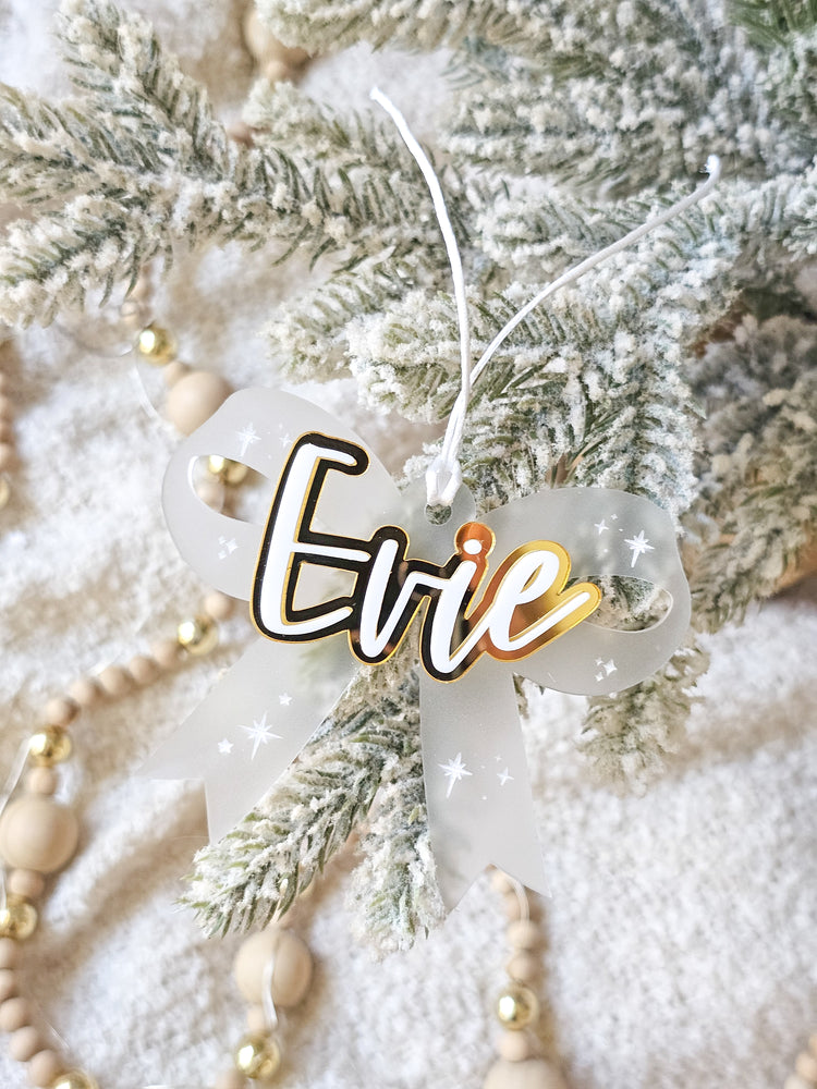 Bow Layered Acrylic Ornament