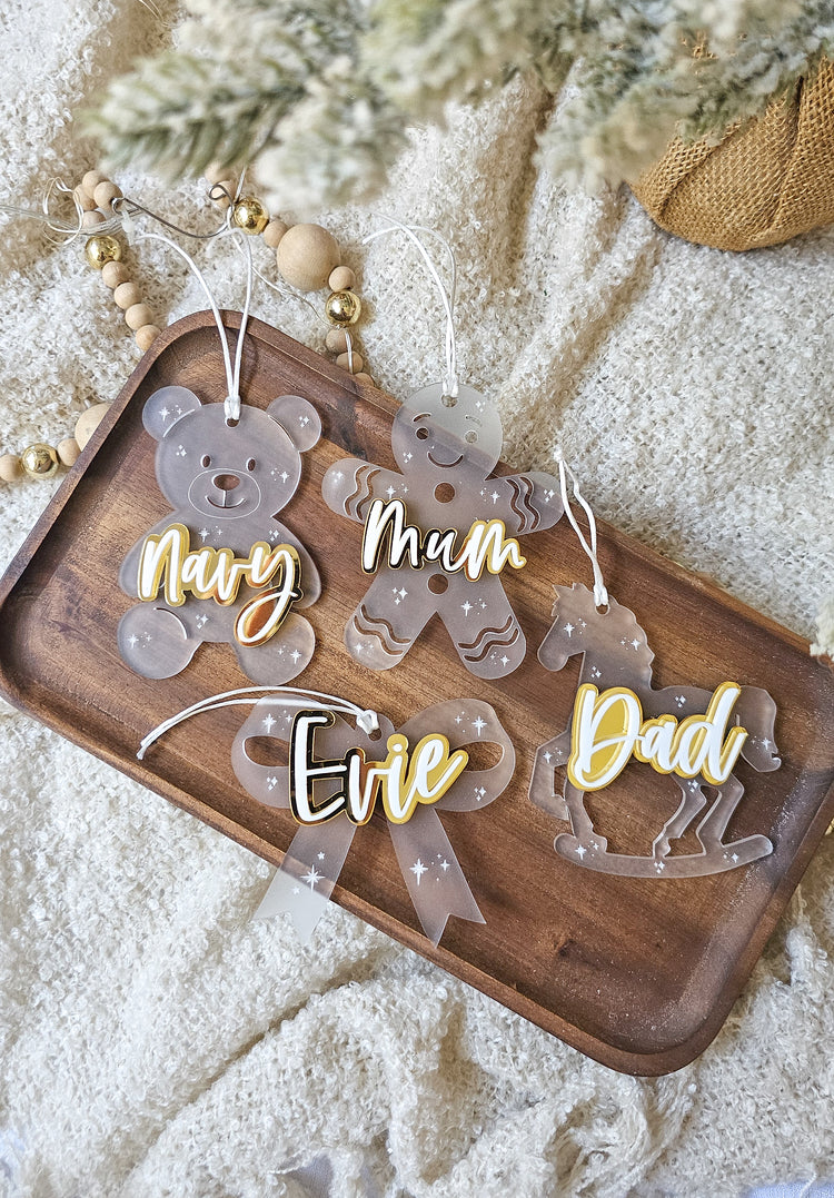 Bow Layered Acrylic Ornament