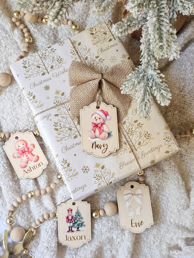 Personalised Timber Gift Tag - Printed Designs