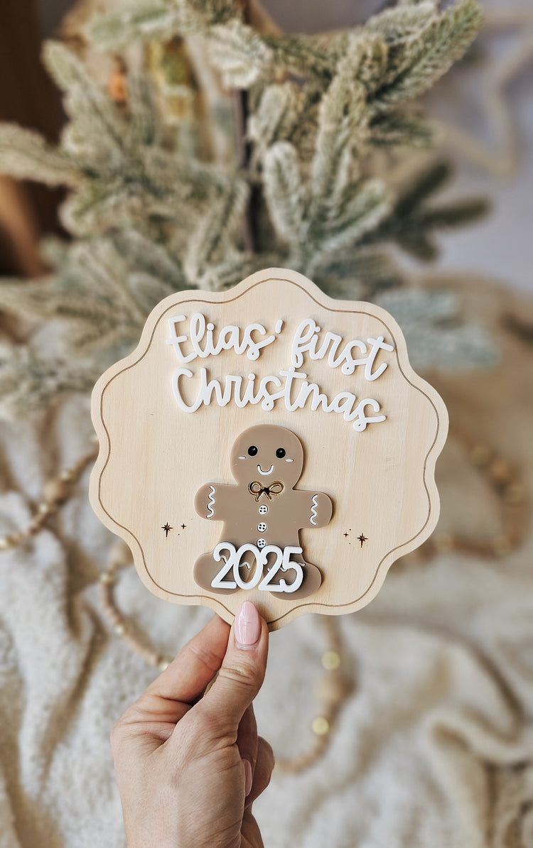 Gingerbread Acrylic First Christmas Plaque