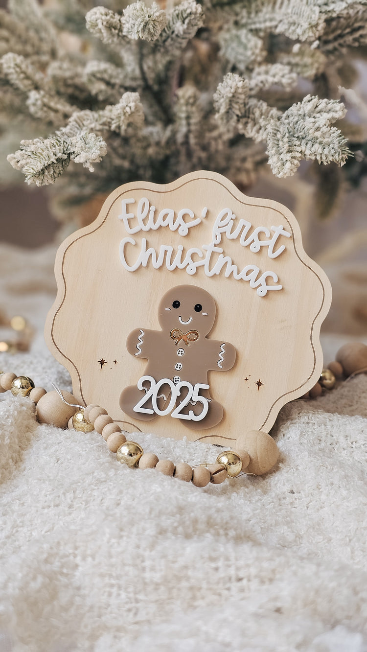 Gingerbread Acrylic First Christmas Plaque